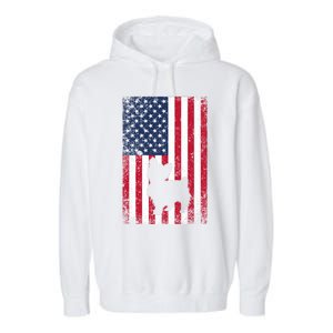 Yorkshire Terrier America Flag Patriot Veteran July 4 Gift Garment-Dyed Fleece Hoodie