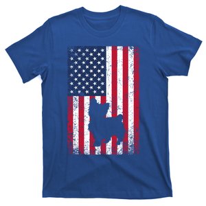 Yorkshire Terrier America Flag Patriot Veteran July 4 Gift T-Shirt