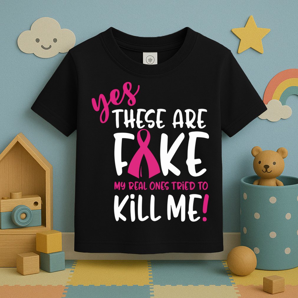 Yes These Are Fake My Real Ones Tried To Kill Me Toddler T-Shirt