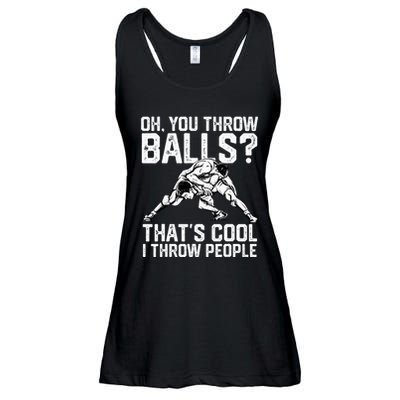 You Throw Balls That’S Cool I Throw People Ladies Essential Flowy Tank