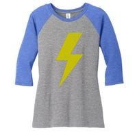 Yellow Team Bolt Of Lightning Game Design Gift Women's Tri-Blend 3/4-Sleeve Raglan Shirt