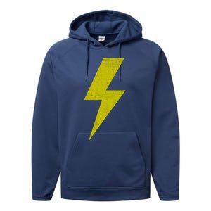 Yellow Team Bolt Of Lightning Game Design Gift Performance Fleece Hoodie