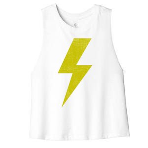 Yellow Team Bolt Of Lightning Game Design Gift Women's Racerback Cropped Tank