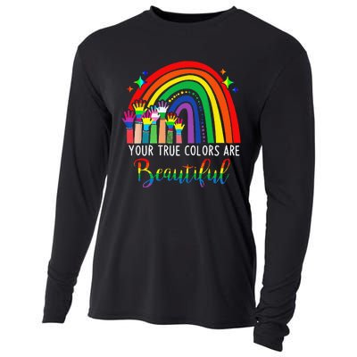 Your True Colors are Beautiful LGBT Rainbow Pride Flag Cooling Performance Long Sleeve Crew