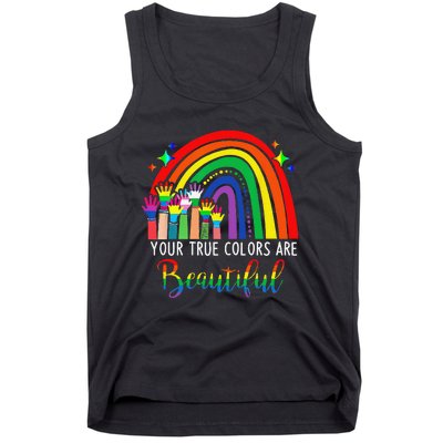 Your True Colors are Beautiful LGBT Rainbow Pride Flag Tank Top