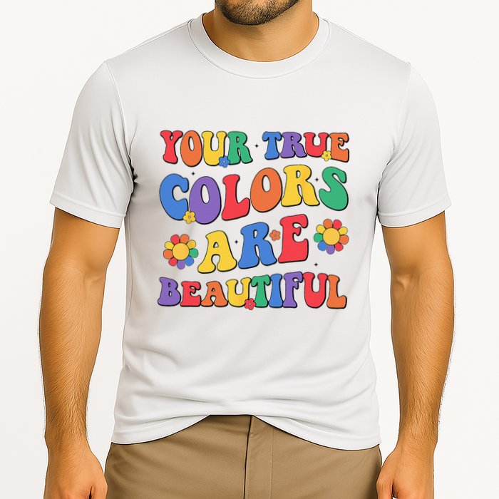 Your True Colors Are Beautiful LGBT Rainbow Pride Flag Cooling Performance Crew T-Shirt