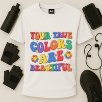 Your True Colors Are Beautiful LGBT Rainbow Pride Flag Cooling Performance Crew T-Shirt