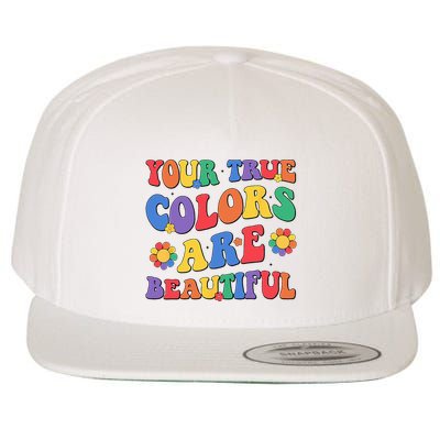 Your True Colors Are Beautiful LGBT Rainbow Pride Flag Wool Snapback Cap