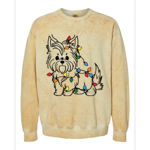 Yorkshire Terrier Christmas Yorkie Colorblast Crewneck Sweatshirt