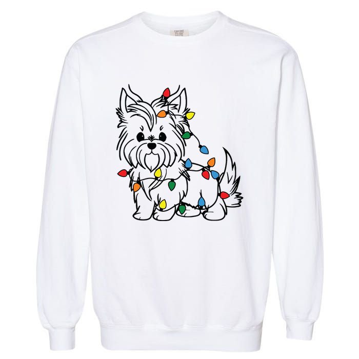 Yorkshire Terrier Christmas Yorkie Garment-Dyed Sweatshirt