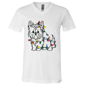 Yorkshire Terrier Christmas Yorkie V-Neck T-Shirt