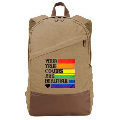 Your True Colors Are Beautiful Rainbow LGBT Pride Month Cotton Canvas Backpack