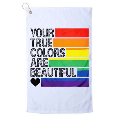 Your True Colors Are Beautiful Rainbow LGBT Pride Month Golf Towel