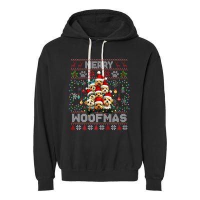 Yorkshire Terrier Christmas Tree Dog Lover Xmas Ugly Sweater Garment-Dyed Fleece Hoodie