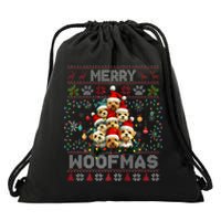 Yorkshire Terrier Christmas Tree Dog Lover Xmas Ugly Sweater Drawstring Bag