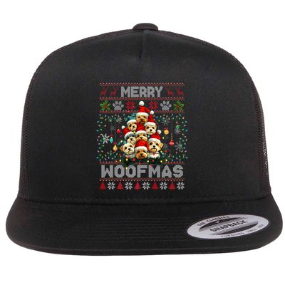 Yorkshire Terrier Christmas Tree Dog Lover Xmas Ugly Sweater Flatbill Hat
