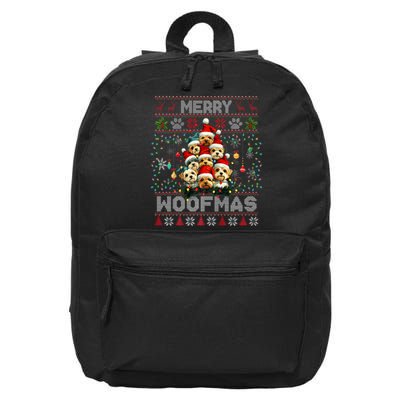 Yorkshire Terrier Christmas Tree Dog Lover Xmas Ugly Sweater 16 in Basic Backpack