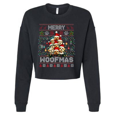 Yorkshire Terrier Christmas Tree Dog Lover Xmas Ugly Sweater Cropped Pullover Crew