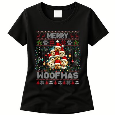 Yorkshire Terrier Christmas Tree Dog Lover Xmas Ugly Sweater Womens T-Shirt