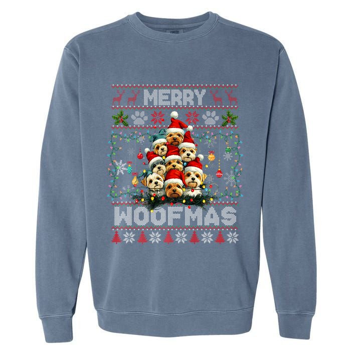Yorkshire Terrier Christmas Tree Dog Lover Xmas Ugly Sweater Garment-Dyed Sweatshirt