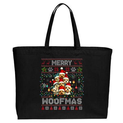 Yorkshire Terrier Christmas Tree Dog Lover Xmas Ugly Sweater Cotton Canvas Jumbo Tote