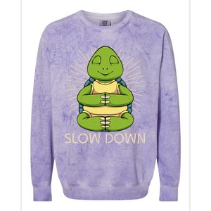 Yoga Turtle Cute Animal Magical Peaceful Slow Funny Funny Gift Colorblast Crewneck Sweatshirt