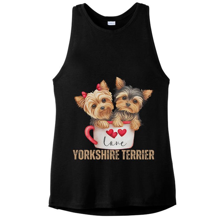 Yorkshire Terrier Dog Lover Gifts Yorkie Ladies PosiCharge Tri-Blend Wicking Tank