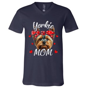 Yorkshire Terrier Dog Mom Yorkie MomFunny Mothers Day V-Neck T-Shirt