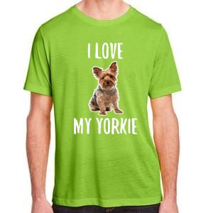 Yorkshire Terrier Dog Owner Gift I Love My Yorkie Gift Adult ChromaSoft Performance T-Shirt