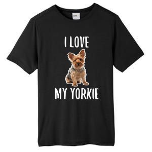 Yorkshire Terrier Dog Owner Gift I Love My Yorkie Gift Tall Fusion ChromaSoft Performance T-Shirt