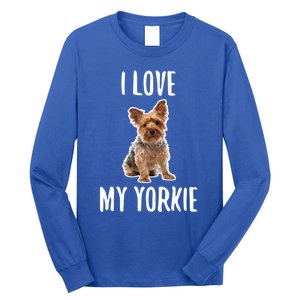 Yorkshire Terrier Dog Owner Gift I Love My Yorkie Gift Long Sleeve Shirt