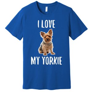 Yorkshire Terrier Dog Owner Gift I Love My Yorkie Gift Premium T-Shirt