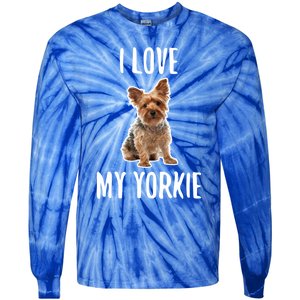 Yorkshire Terrier Dog Owner Gift I Love My Yorkie Gift Tie-Dye Long Sleeve Shirt