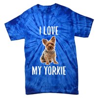 Yorkshire Terrier Dog Owner Gift I Love My Yorkie Gift Tie-Dye T-Shirt