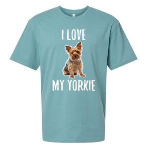 Yorkshire Terrier Dog Owner Gift I Love My Yorkie Gift Sueded Cloud Jersey T-Shirt