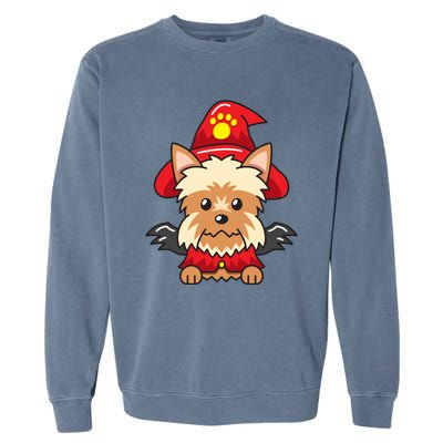 Yorkshire Terrier Dog With Halloween Costume Garment-Dyed Sweatshirt