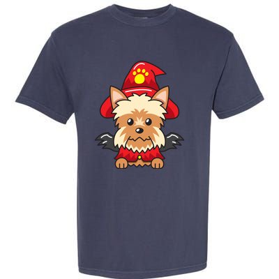 Yorkshire Terrier Dog With Halloween Costume Garment-Dyed Heavyweight T-Shirt