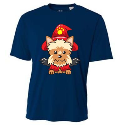 Yorkshire Terrier Dog With Halloween Costume Cooling Performance Crew T-Shirt