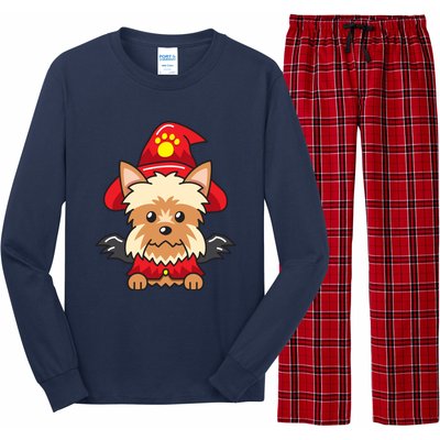 Yorkshire Terrier Dog With Halloween Costume Long Sleeve Pajama Set