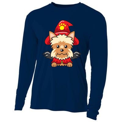 Yorkshire Terrier Dog With Halloween Costume Cooling Performance Long Sleeve Crew