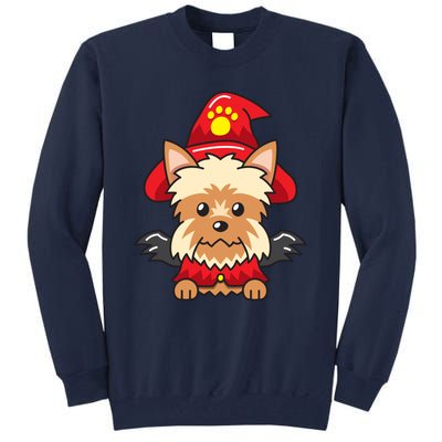 Yorkshire Terrier Dog With Halloween Costume Tall Sweatshirt