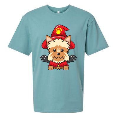 Yorkshire Terrier Dog With Halloween Costume Sueded Cloud Jersey T-Shirt