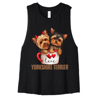 Yorkshire Terrier Dog Lover Gifts Yorkie Women's Racerback Cropped Tank