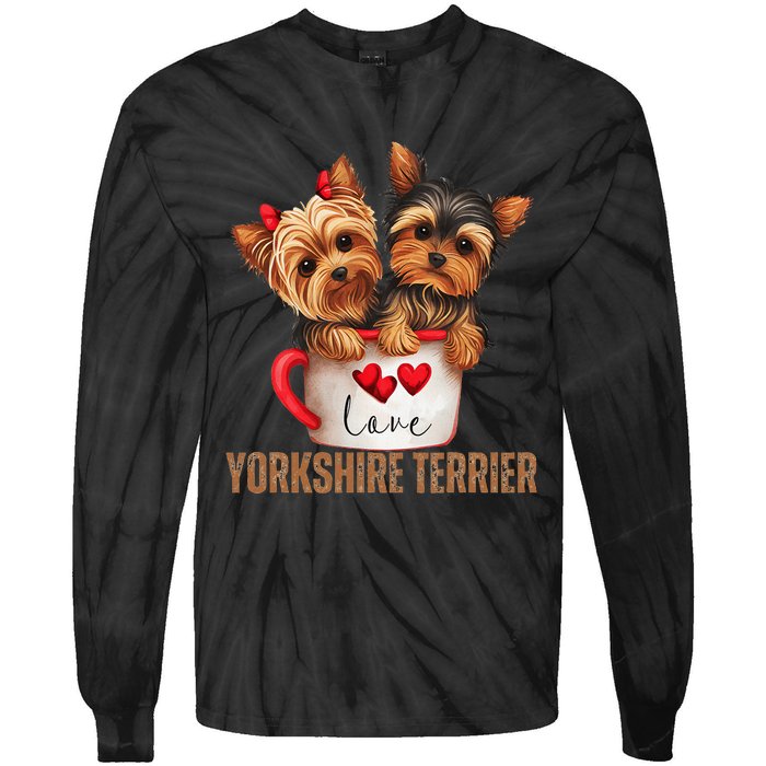 Yorkshire Terrier Dog Lover Gifts Yorkie Tie-Dye Long Sleeve Shirt