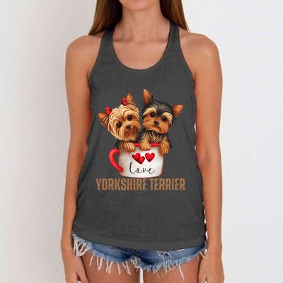 Yorkshire Terrier Dog Lover Gifts Yorkie Women's Knotted Racerback Tank