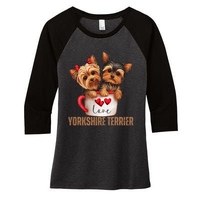 Yorkshire Terrier Dog Lover Gifts Yorkie Women's Tri-Blend 3/4-Sleeve Raglan Shirt