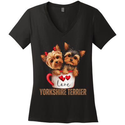 Yorkshire Terrier Dog Lover Gifts Yorkie Women's V-Neck T-Shirt