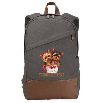 Yorkshire Terrier Dog Lover Gifts Yorkie Cotton Canvas Backpack