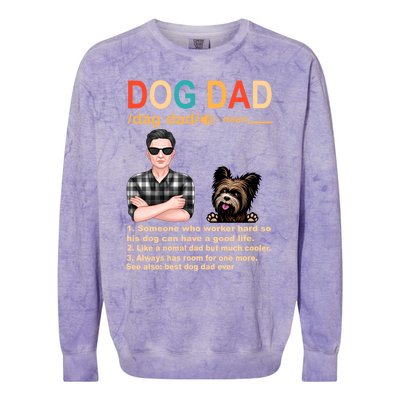 Yorkshire Terrier Dog Dad Definition For Daddy Fathers Day Gift Colorblast Crewneck Sweatshirt