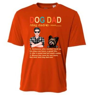 Yorkshire Terrier Dog Dad Definition For Daddy Fathers Day Gift Cooling Performance Crew T-Shirt